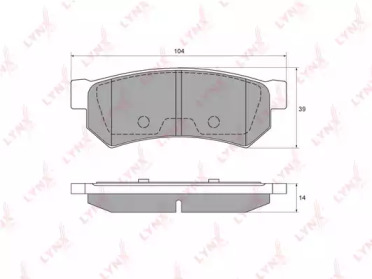 Комплект тормозных колодок LYNXauto BD-1814