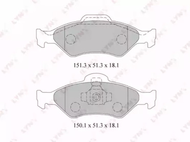 Комплект тормозных колодок LYNXauto BD-3021