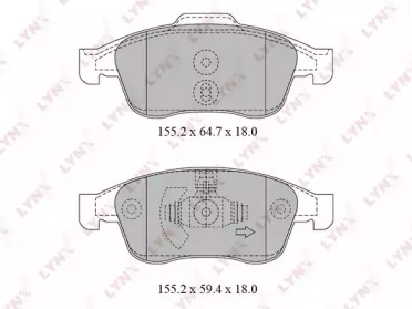 Комплект тормозных колодок LYNXauto BD-6317