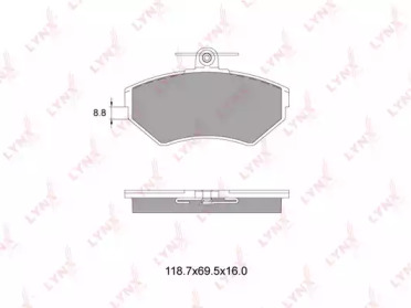 Комплект тормозных колодок LYNXauto BD-8009