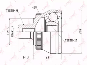 Шарнирный комплект LYNXauto CO-1202A