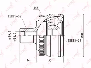 Шарнирный комплект LYNXauto CO-1203A