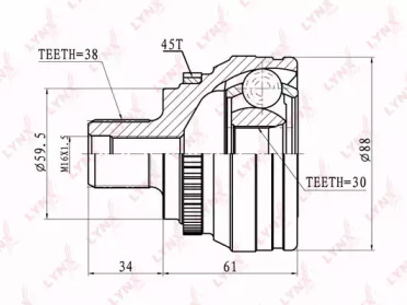 Шарнирный комплект LYNXauto CO-1219A