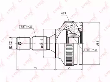 Шарнирный комплект LYNXauto CO-2239A