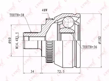 Шарнирный комплект LYNXauto CO-3019A