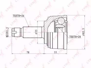 Шарнирный комплект LYNXauto CO-3405