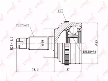 Шарнирный комплект LYNXauto CO-3408A