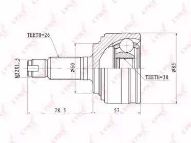 Шарнирный комплект LYNXauto CO-3409