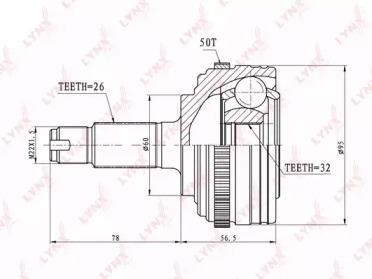 Шарнирный комплект LYNXauto CO-3410A