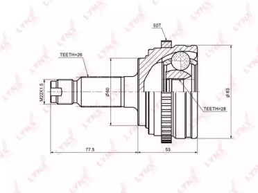 Шарнирный комплект LYNXauto CO-3448A