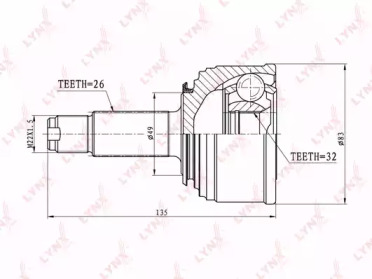 Шарнирный комплект LYNXauto CO-3452