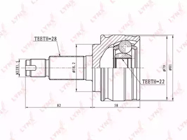 Шарнирный комплект LYNXauto CO-3645