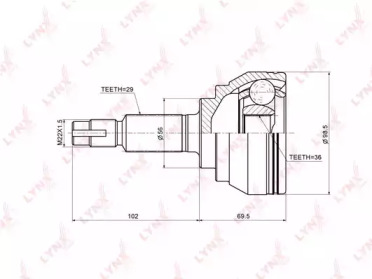 Шарнирный комплект LYNXauto CO-3661