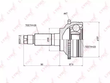 Шарнирный комплект LYNXauto CO-3672A