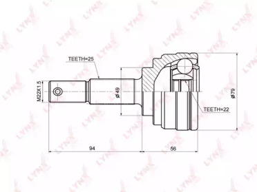 Шарнирный комплект LYNXauto CO-3678