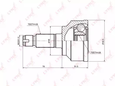 Шарнирный комплект LYNXauto CO-3693