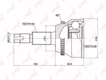 Шарнирный комплект LYNXauto CO-3759A