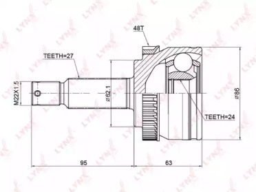 Шарнирный комплект LYNXauto CO-3769A