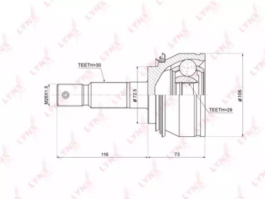 Шарнирный комплект LYNXauto CO-3856