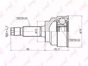 Шарнирный комплект LYNXauto CO-4402