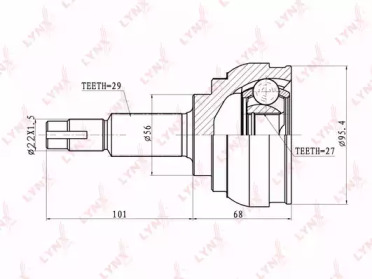 Шарнирный комплект LYNXauto CO-5714