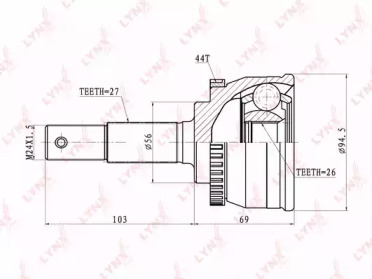 Шарнирный комплект LYNXauto CO-5727A