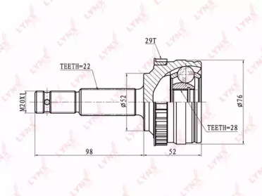 Шарнирный комплект LYNXauto CO-5907A