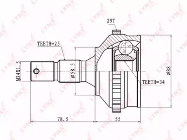 Шарнирный комплект LYNXauto CO-6102A