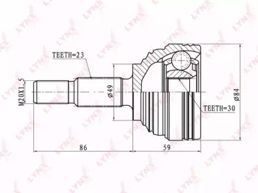 Шарнирный комплект LYNXauto CO-6326