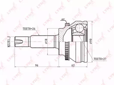 Шарнирный комплект LYNXauto CO-7503A