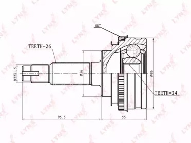 Шарнирный комплект LYNXauto CO-7509A