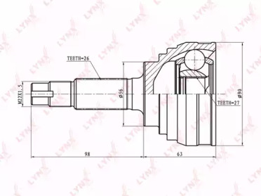 Шарнирный комплект LYNXauto CO-7514