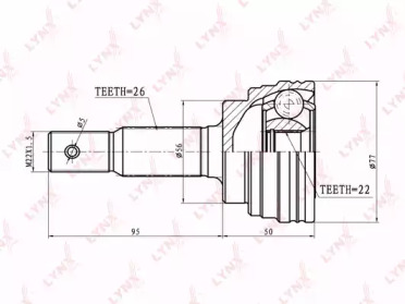 Шарнирный комплект LYNXauto CO-7519