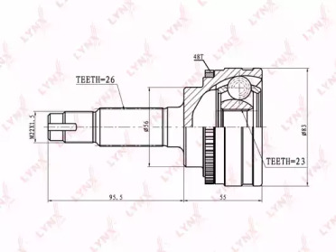 Шарнирный комплект LYNXauto CO-7521A