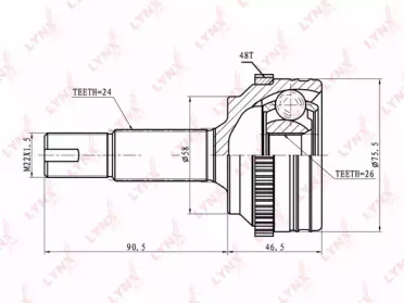 Шарнирный комплект LYNXauto CO-7540A