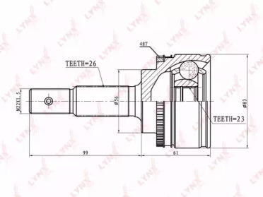 Шарнирный комплект LYNXauto CO-7558A