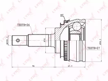 Шарнирный комплект LYNXauto CO-7584A