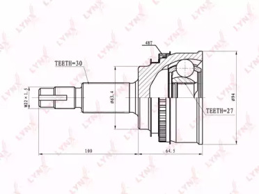 Шарнирный комплект LYNXauto CO-7586A