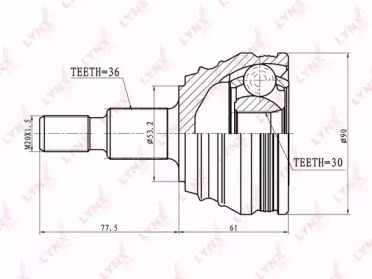 Шарнирный комплект LYNXauto CO-8002