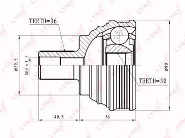 Шарнирный комплект LYNXauto CO-8003