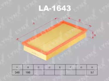 Воздушный фильтр LYNXauto LA-1643