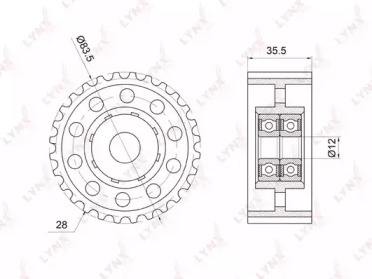 Ролик LYNXauto PB-3038