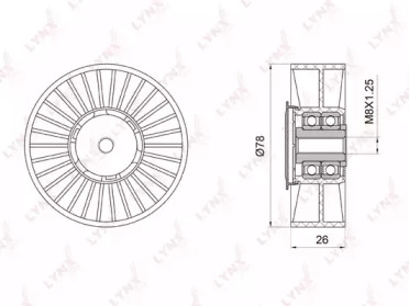 Натяжной ролик, поликлиновойремень LYNXauto PB-5035