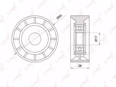 Паразитный / ведущий ролик, поликлиновой ремень LYNXauto PB-7002