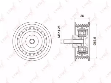 Паразитный / ведущий ролик, поликлиновой ремень LYNXauto PB-7029