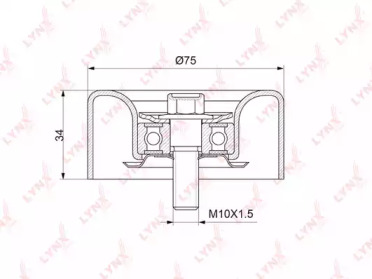 Паразитный / ведущий ролик, поликлиновой ремень LYNXauto PB-7043