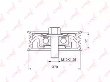 Паразитный / ведущий ролик, поликлиновой ремень LYNXauto PB-7064