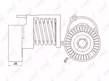 Натяжитель ремня, клиновой зубча LYNXauto PT-3038