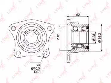 Комплект подшипника LYNXauto WB-1024