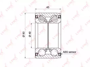 Комплект подшипника ступицы колеса LYNXauto WB-1182